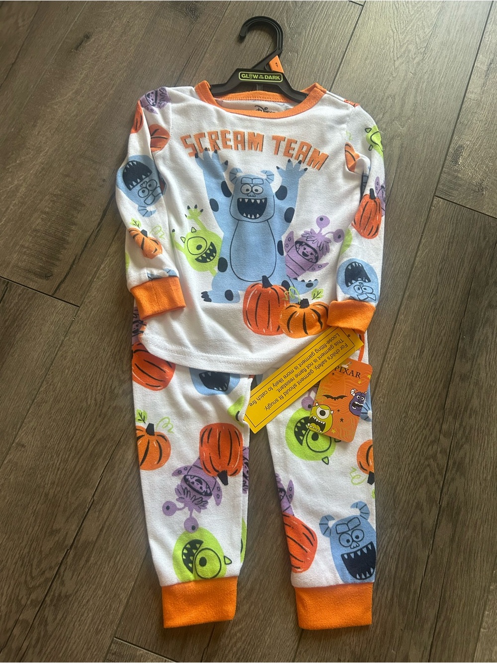 NWT Disney Monsters Inc “Scream Team” Pajama Set Size 4T Halloween Sulley Mike